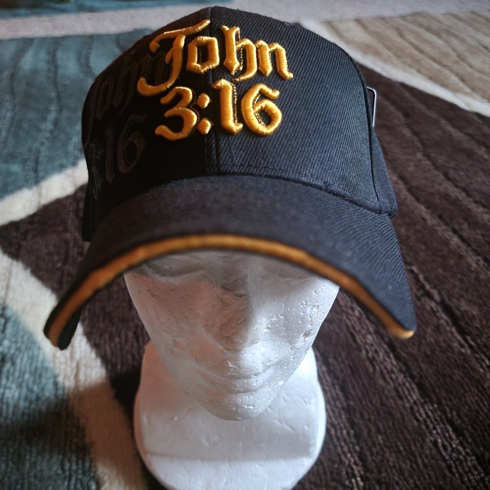 New Black John 3:16 adjustable baseball cap - Picture 8 of 8